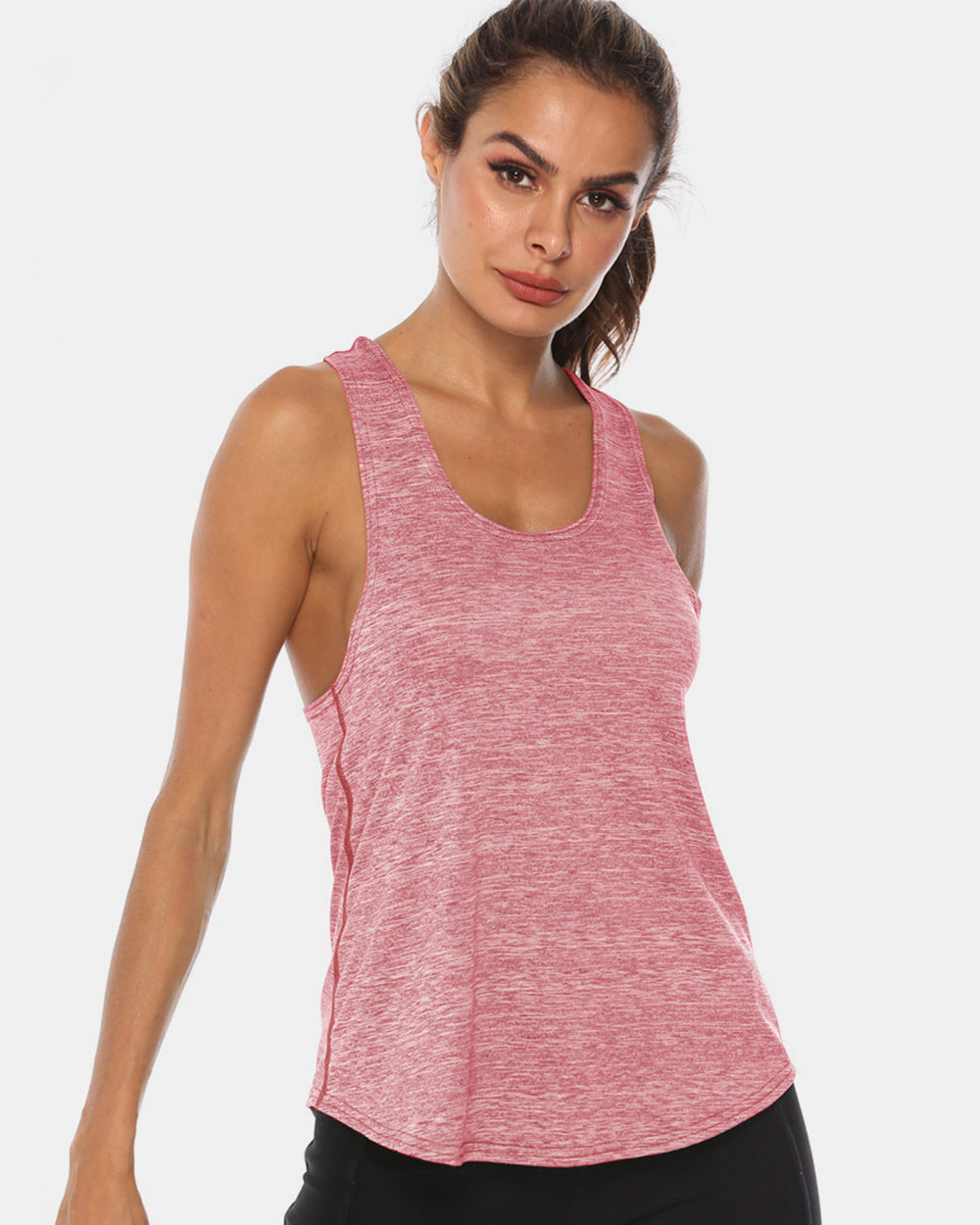 Full Size Scoop Neck Wide Strap Active Tank - Little Miss Vanilla