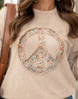 Plus Size Peace Sign Long Sleeve Sweatshirt - Little Miss Vanilla