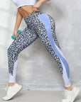 Contrast Color High Waist Tight Printed Leggings