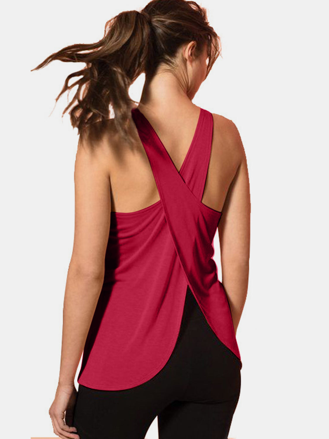 Crisscross Scoop Neck Active Tank - Little Miss Vanilla