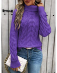 Women's Cable-knit Turtleneck Sweater