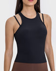 Millennia Cutout Round Neck Racerback Active Tank - Little Miss Vanilla