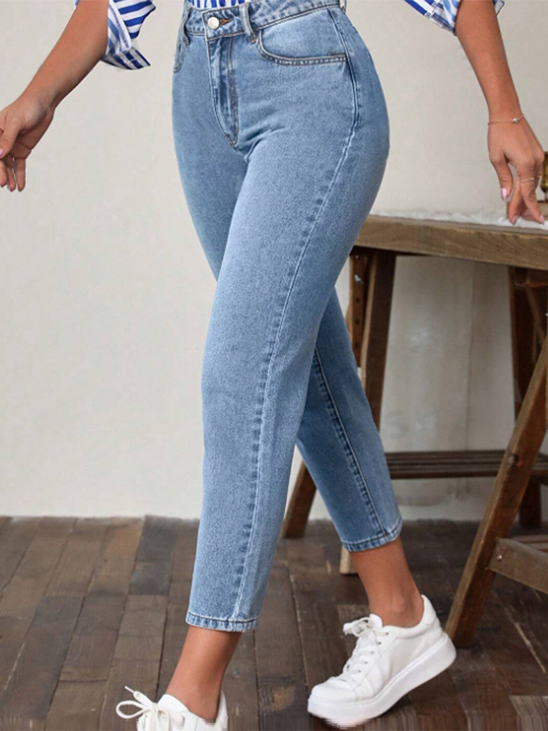 High Waist Jeans with Pockets - Little Miss Vanilla