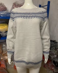 Women's Fashion Round Neck Multicolor Loose Leisure Pullover Knitwear Sweater