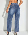 Contrast Patchwork Straight Jeans with Pockets - Little Miss Vanilla