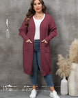 Plus Size Long Sleeve Pocketed Cardigan - Little Miss Vanilla