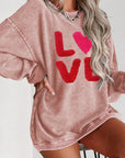 Valentine’s Day LOVE Round Neck Long Sleeve Sweatshirt - Little Miss Vanilla