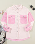 Delicacy Two-tone Color Exposed Seam Corduroy Shacket - Little Miss Vanilla