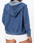 Button Up Hooded Denim Top - Little Miss Vanilla