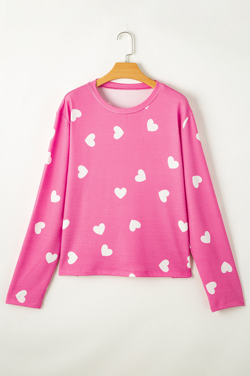 Pink Valentine Heart Print Long Sleeve Tee and Shorts Lounge Set - Little Miss Vanilla