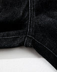 Carbon Grey Mineral Wash Raw Hem High Waist Flared Jeans