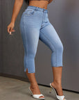 Side Slit Skinny Jeans with Pockets - Little Miss Vanilla