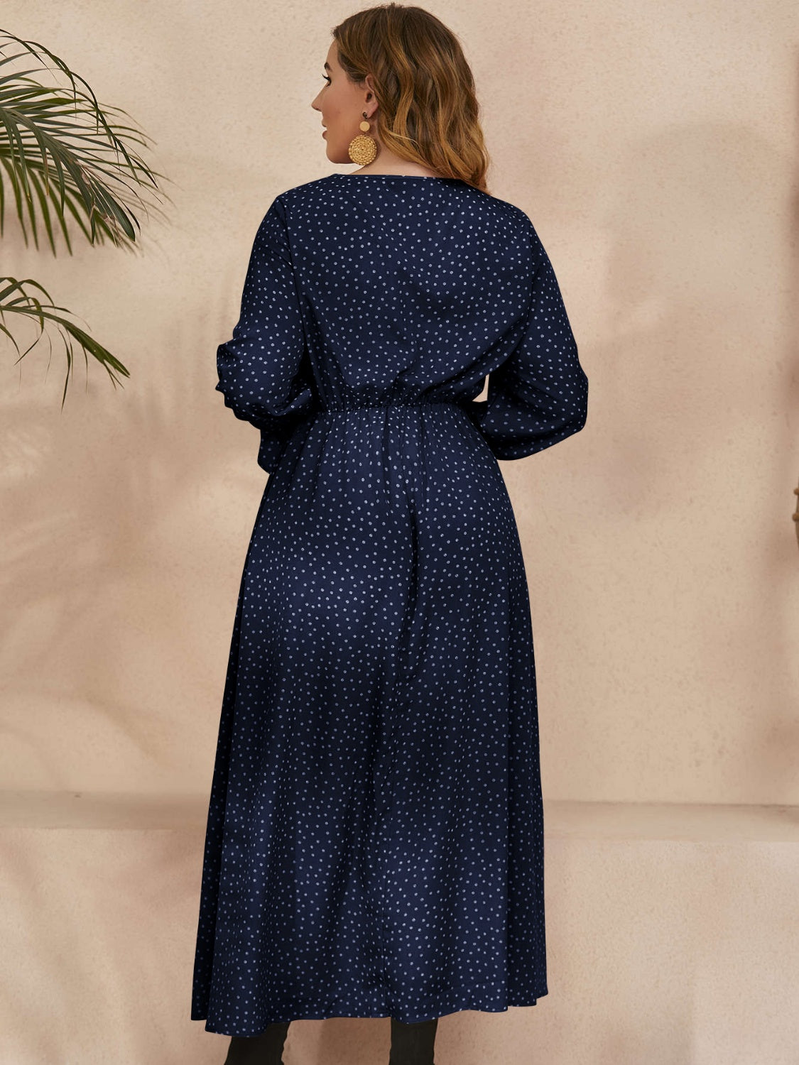 Honey Plus Size Ruffled Polka Dot Long Sleeve Midi Dress - Little Miss Vanilla