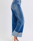 Judy Blue Full Size Distressed High Waist Wide Leg Jeans - Little Miss Vanilla