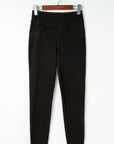 Black Solid Color High Waist Stretchy Slim Fit Jeggings