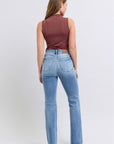 Judy Blue Full Size Raw Hem High Rise Bootcut Jeans - Little Miss Vanilla