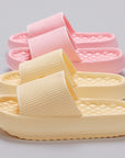 Summer EVA Slippers Solid Color Rhombus Stripe Anti-slip Slippers New Women's Home Shoes