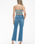 bytos Raw Hem Distressed Mid Rise Crop Jeans - Little Miss Vanilla