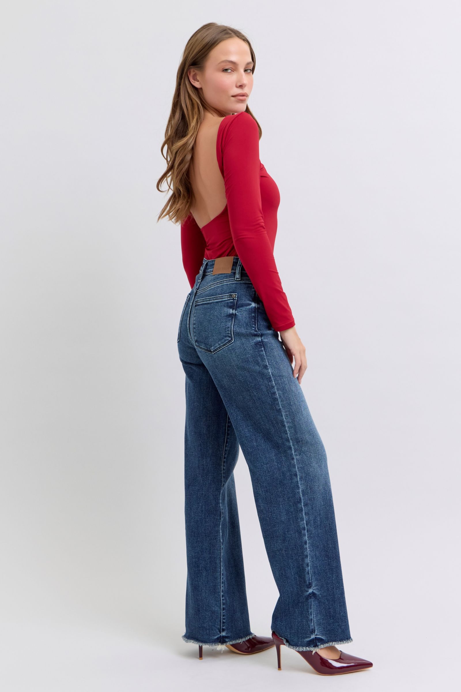 Judy Blue Full Size Raw Hem Mid Rise Jeans - Little Miss Vanilla