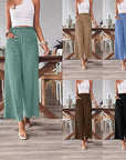 Casual Loose-fitting Wide-leg Slim-fit Trousers