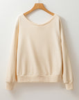 Bow Cutout Round Neck Long Sleeve Sweatshirt - Little Miss Vanilla