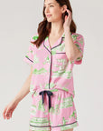 Pink Holiday Resort Short 2pcs Pajama Set - Little Miss Vanilla