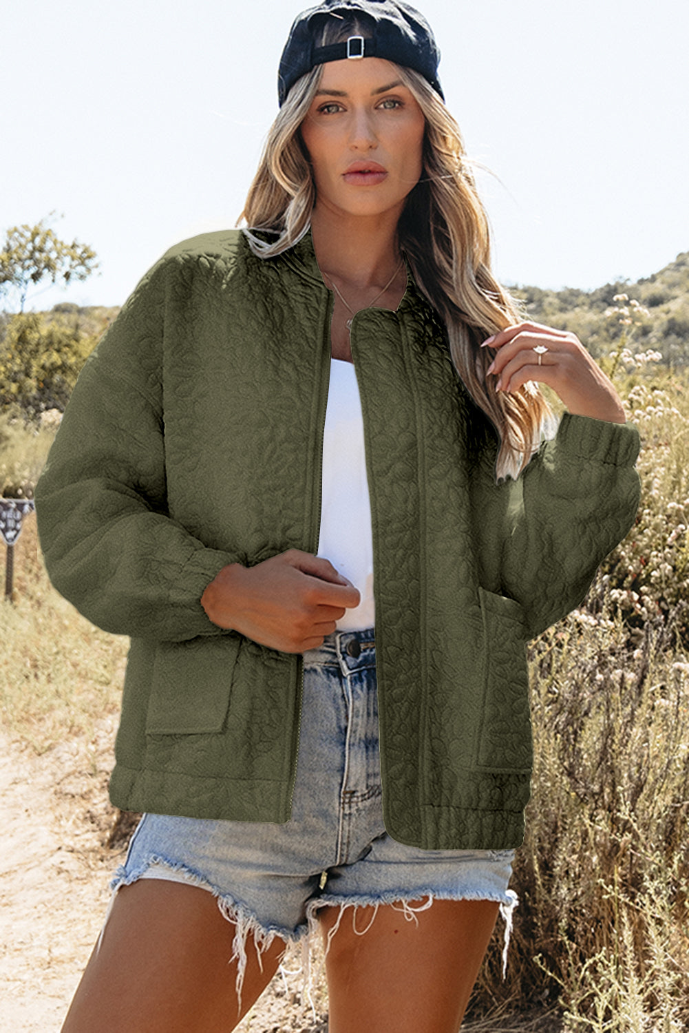 Jungle Green Floral Quilted Jacket - Little Miss Vanilla