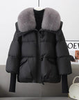 Down Cotton-padded Jacket Women's Short Fur Collar Thickened Coat Winter Clothing