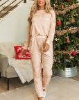 Apricot Christmas Tree Print Loose Fit Two Piece Pajama Set - Little Miss Vanilla