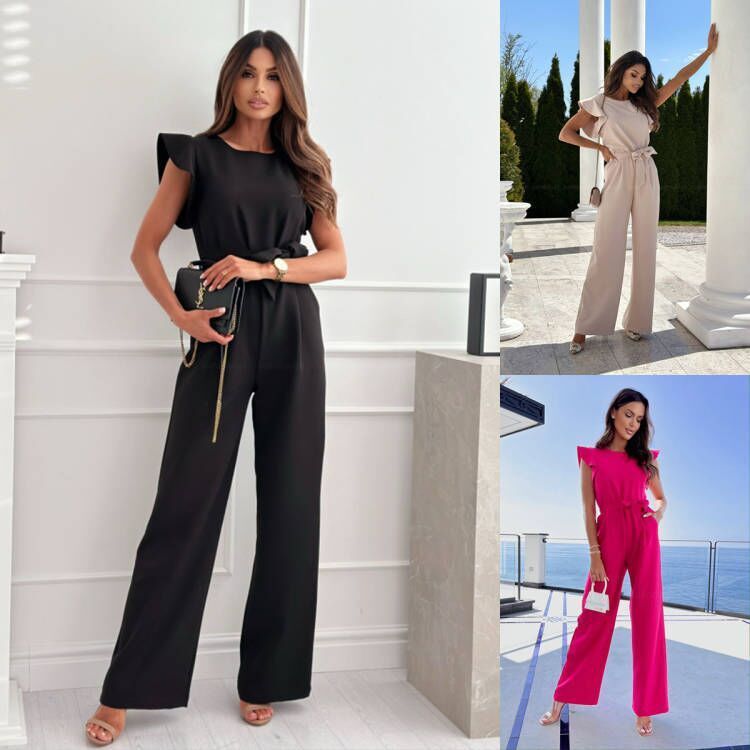 Commuter Waist Trimming Lace Up Jumpsuit High Waist Women - Little Miss Vanilla