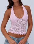 Lace Backless Halter Neck Cami - Little Miss Vanilla