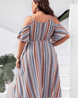 Plus Size Striped Cold-Shoulder Dress - Little Miss Vanilla