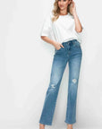 bytos Full Size Distressed High Rise Straight Jeans - Little Miss Vanilla