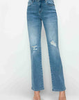 bytos Full Size Distressed High Rise Straight Jeans - Little Miss Vanilla