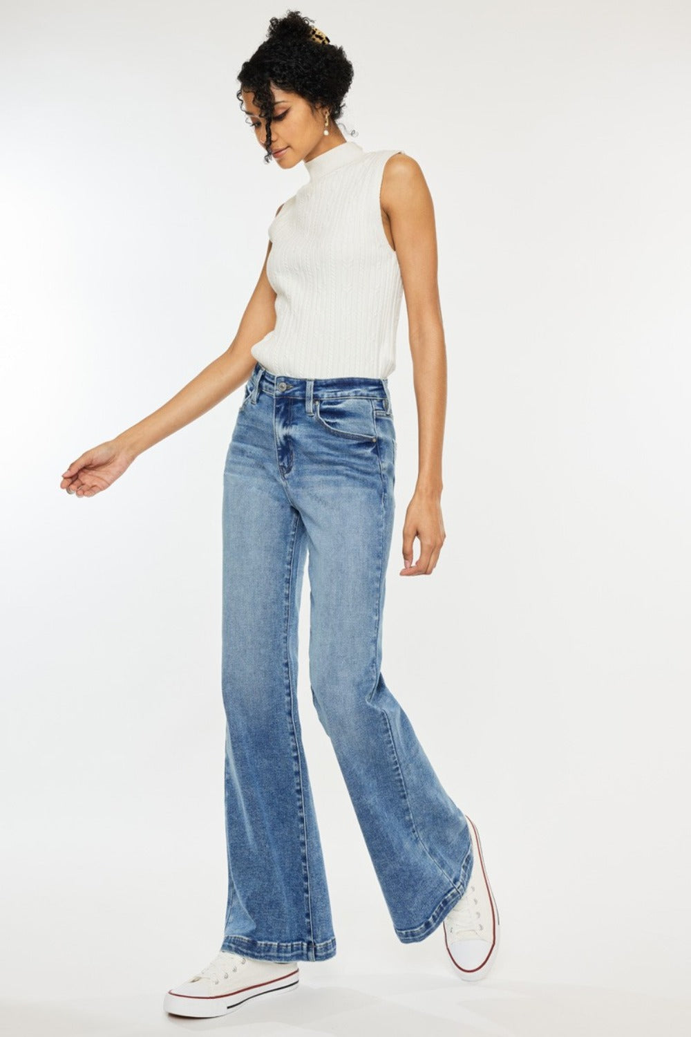 Kancan High Rise Wide Leg Jeans - Little Miss Vanilla