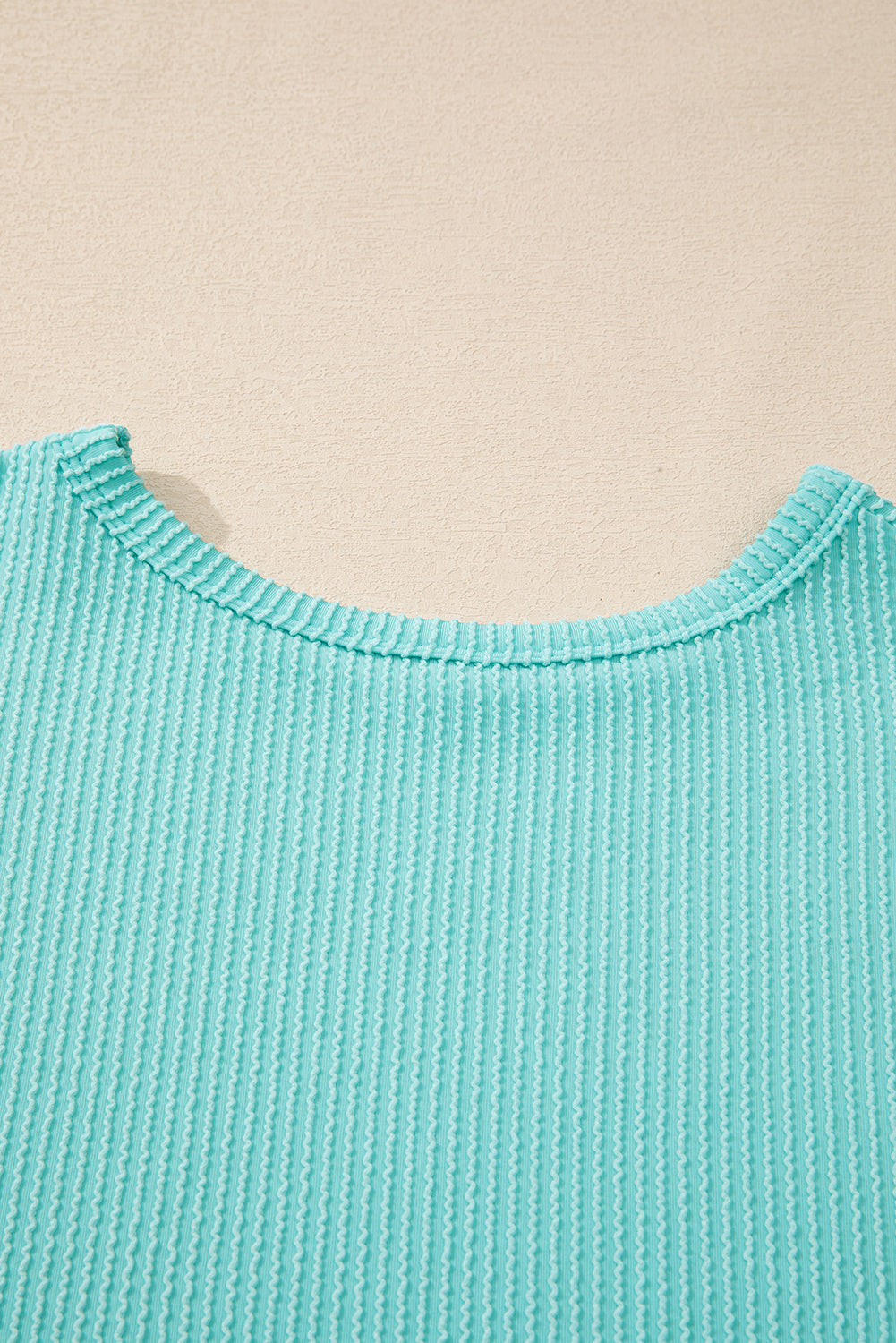 Corded Knit Round Neck Long Sleeve Top - Little Miss Vanilla