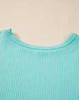 Corded Knit Round Neck Long Sleeve Top - Little Miss Vanilla