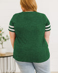 Plus Size Striped V-Neck Tee Shirt - Little Miss Vanilla