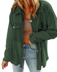 Green Contrast Flap Pockets Relaxed Shacket - Little Miss Vanilla