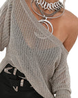 Side Slit Long Sleeve Knit Cover Up - Little Miss Vanilla