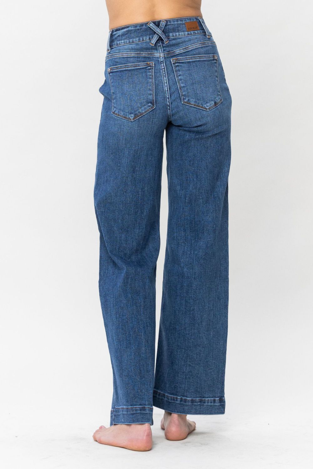 Judy Blue Full Size Double Button Wide Leg Jeans - Little Miss Vanilla