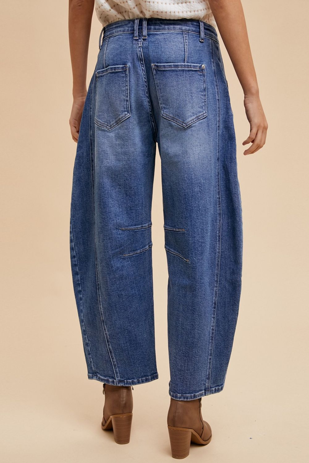 Annie Wear Mid Rise Barrel Leg Jeans with Pockets - Little Miss Vanilla