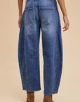 Annie Wear Mid Rise Barrel Leg Jeans with Pockets - Little Miss Vanilla