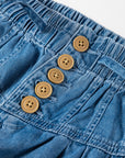 Dusk Blue Mineral Wash Button Fly Waist Wide Leg Jeans