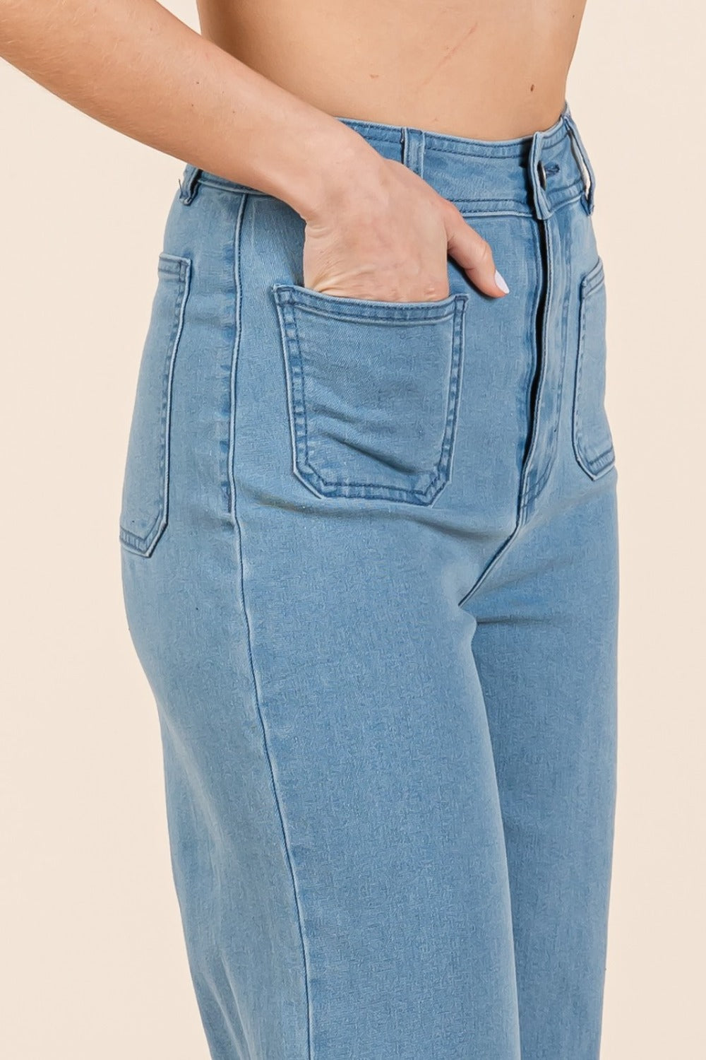 Mittoshop High Waist Wide Leg Jeans - Little Miss Vanilla