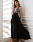 Contrast Sequin Sleeveless Maxi Dress - Little Miss Vanilla