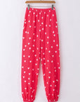 Fiery Red Valentines Heart Print Pants Set - Little Miss Vanilla