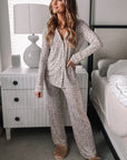 White Leopard Print Long Sleeve and Pants Pajamas Set - Little Miss Vanilla