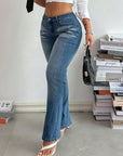 Mid Rise Bootcut Jeans with Pockets - Little Miss Vanilla