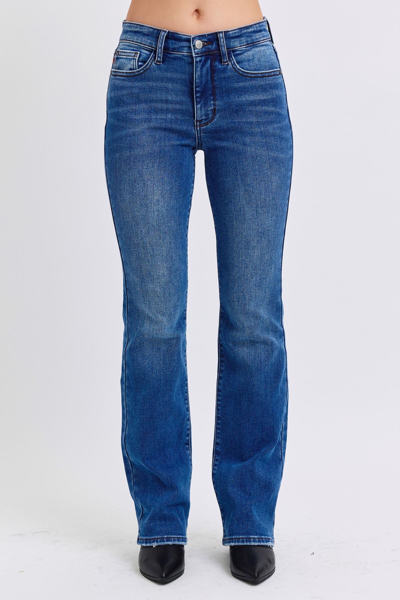 Judy Blue Full Size Run Mid-Rise Bootcut Jeans with Thermal Lining - Little Miss Vanilla